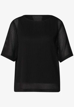 2-in-1 Shirt aus Mesh mit U-Boot-Ausschnitt