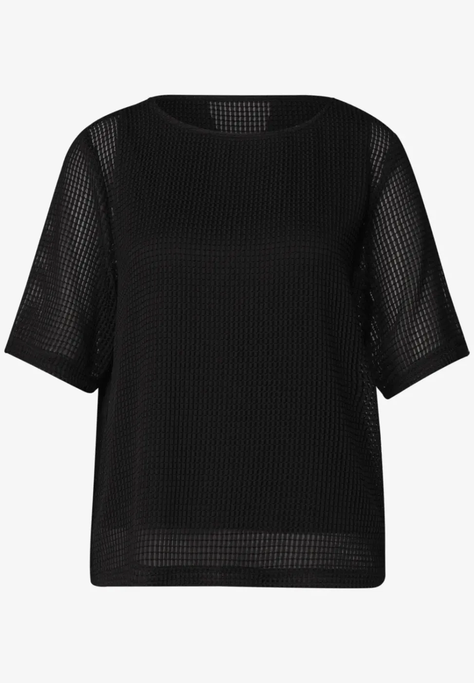 2-in-1 Shirt aus Mesh mit U-Boot-Ausschnitt