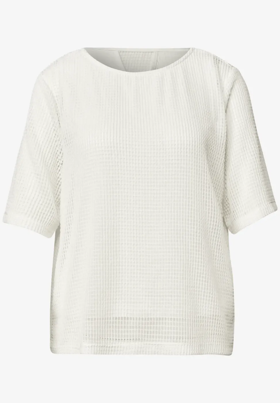 2-in-1 Shirt aus Mesh mit U-Boot-Ausschnitt
