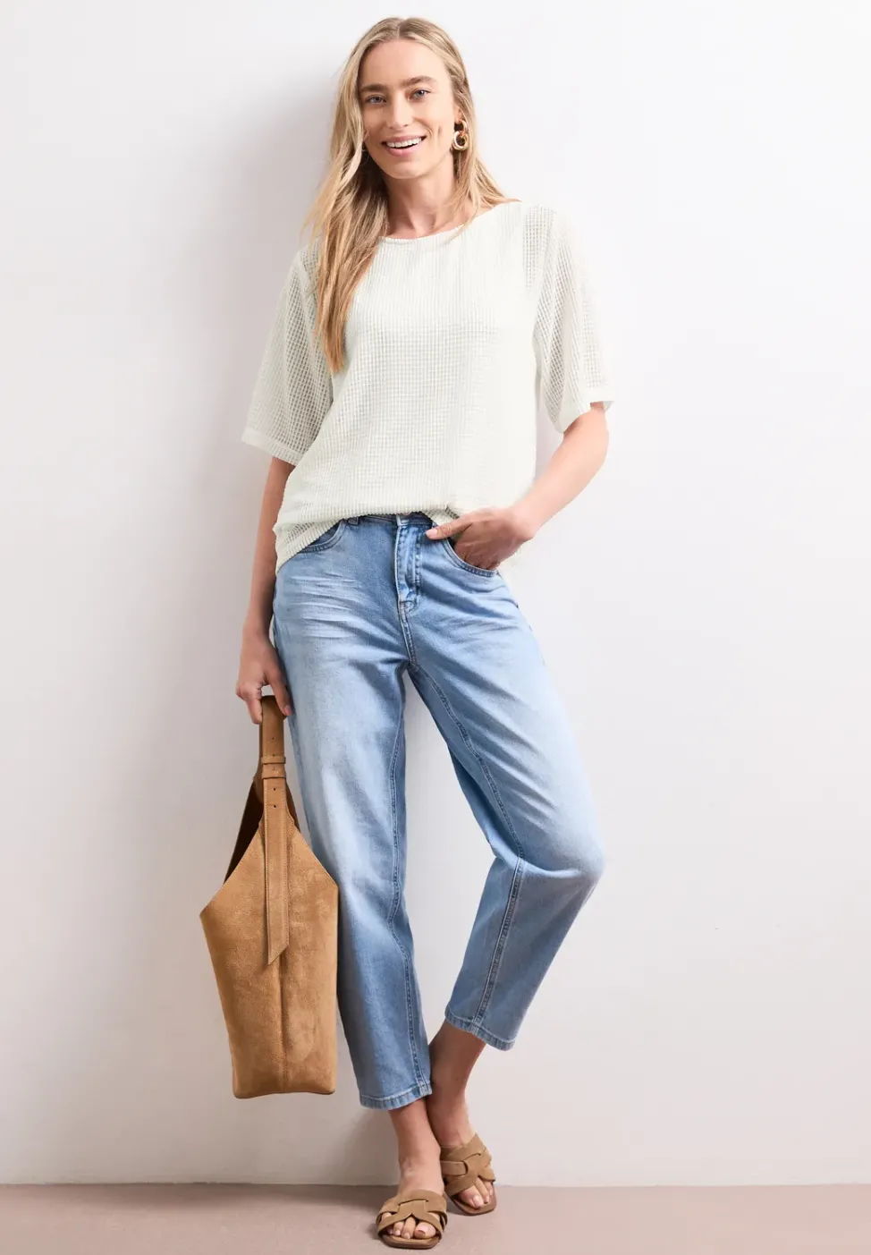 2-in-1 Shirt aus Mesh mit U-Boot-Ausschnitt