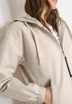 Jacke aus Baumwollmix mit Kapuze