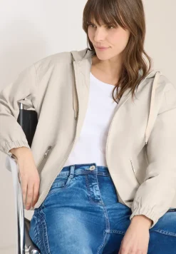 Jacke aus Baumwollmix mit Kapuze