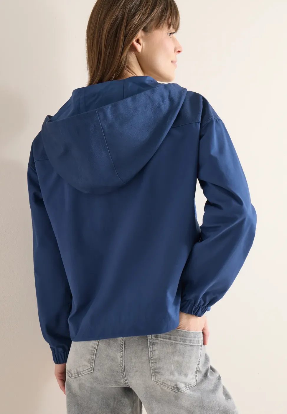 Jacke aus Baumwollmix mit Kapuze