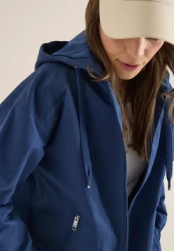 Jacke aus Baumwollmix mit Kapuze