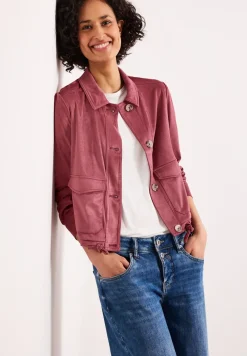 Jacke aus Velours mit Knopfleiste