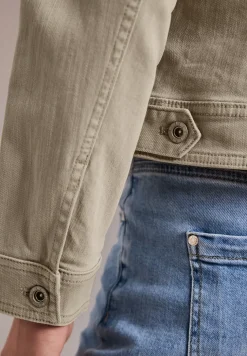 Jacke im Colored-Denim-Look mit Taschen