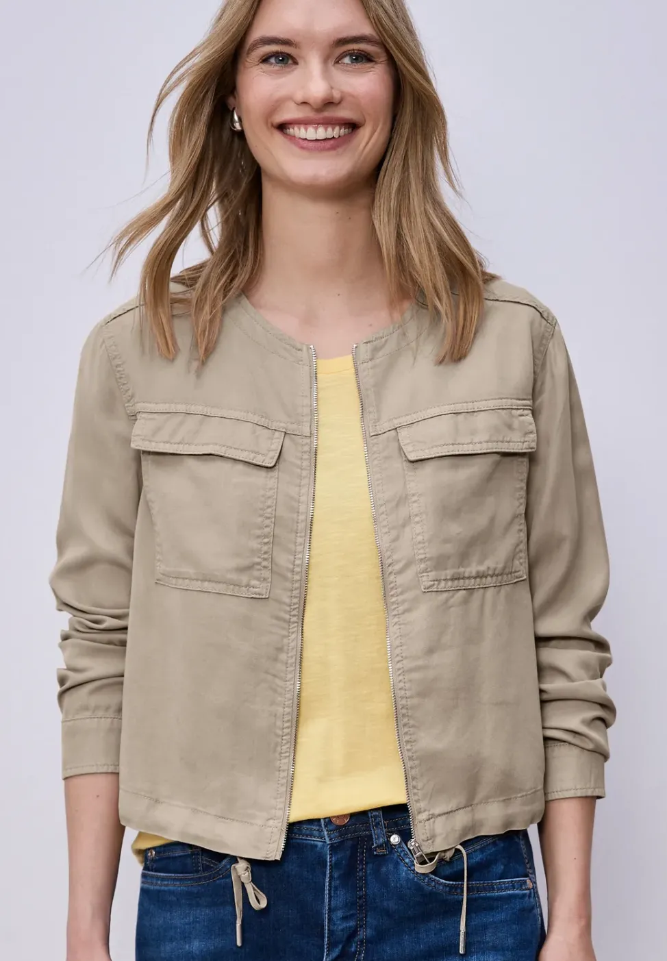 Jacke im Washed-Look mit Tunnelzug