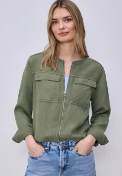 Jacke im Washed-Look mit Tunnelzug