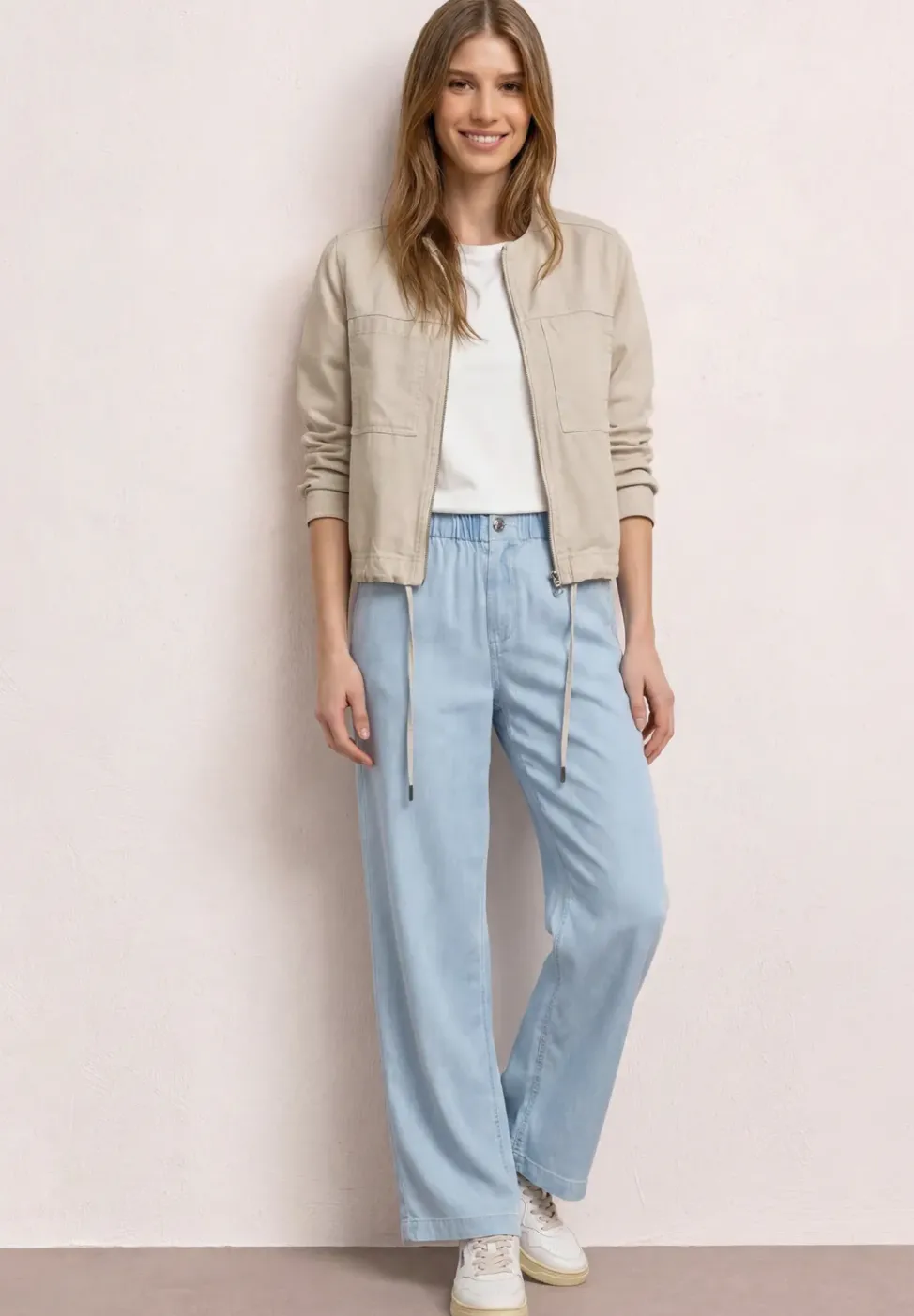 Jacke im Washed-Look mit Zipper