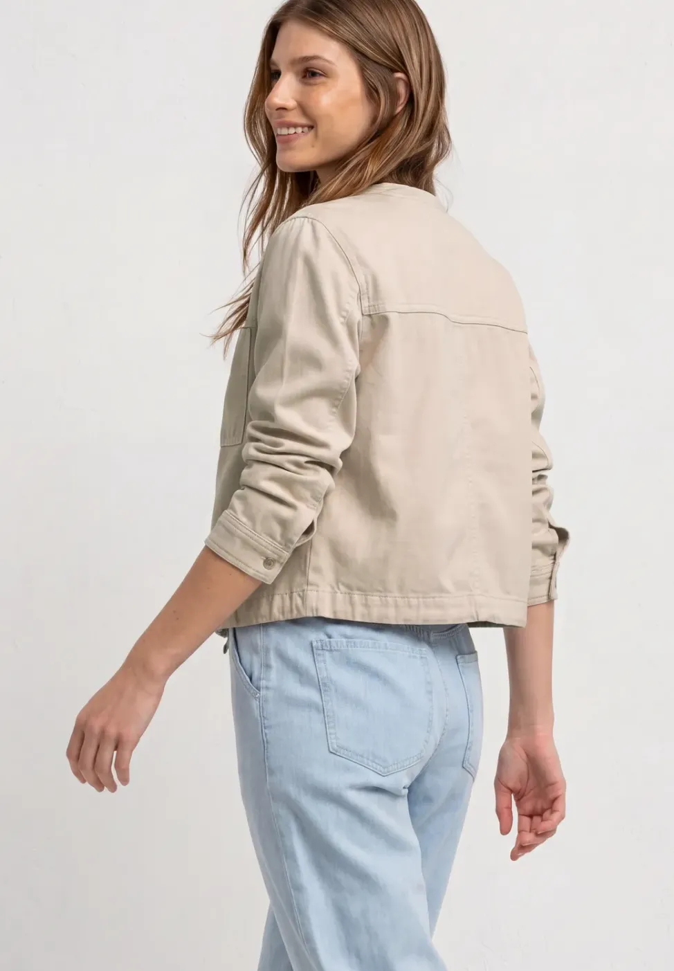 Jacke im Washed-Look mit Zipper