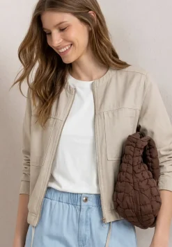 Jacke im Washed-Look mit Zipper