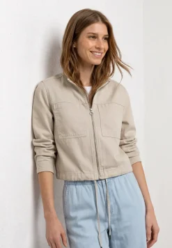Jacke im Washed-Look mit Zipper