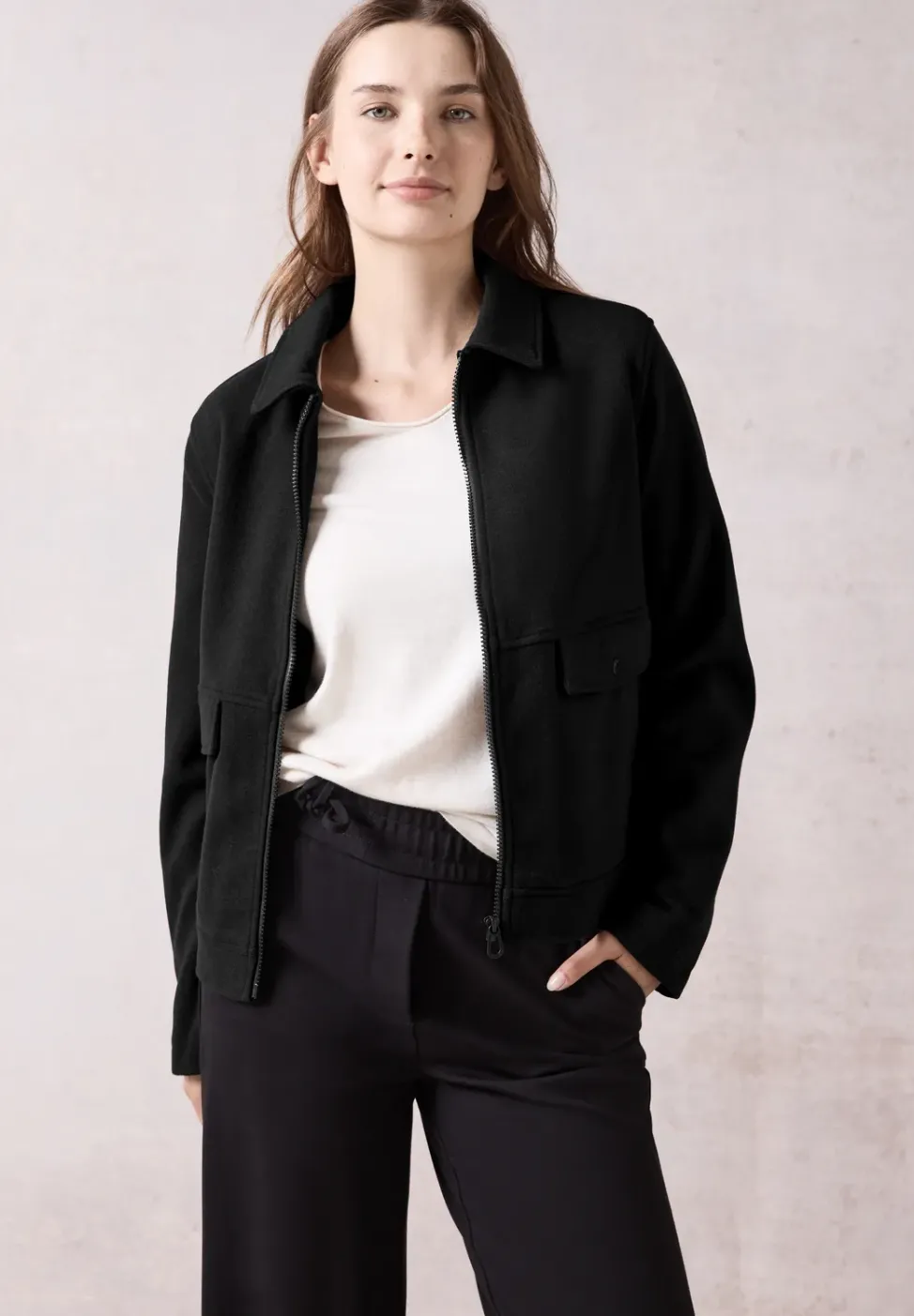Jacke in Woll-Optik
