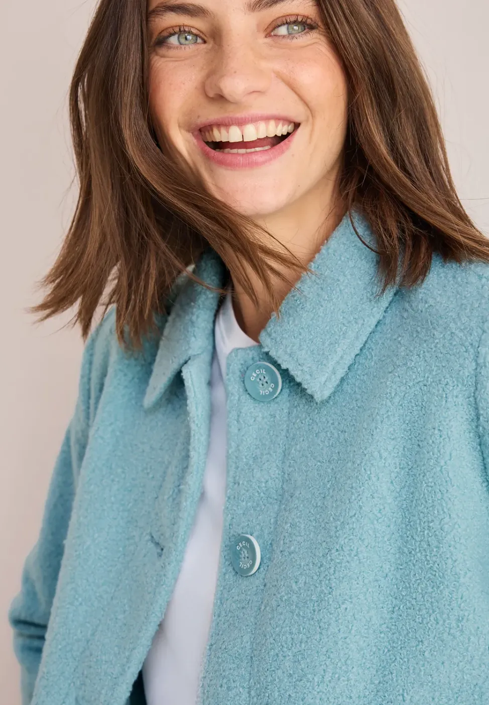 Jacke in Woll-Optik