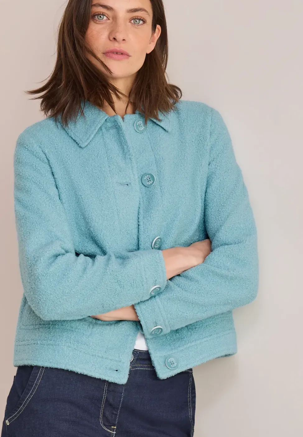 Jacke in Woll-Optik