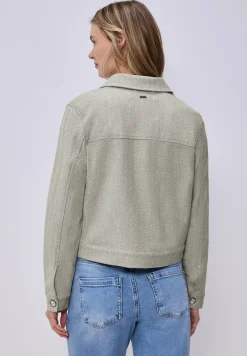 Jacke mit Fischgrätmuster und Zipper