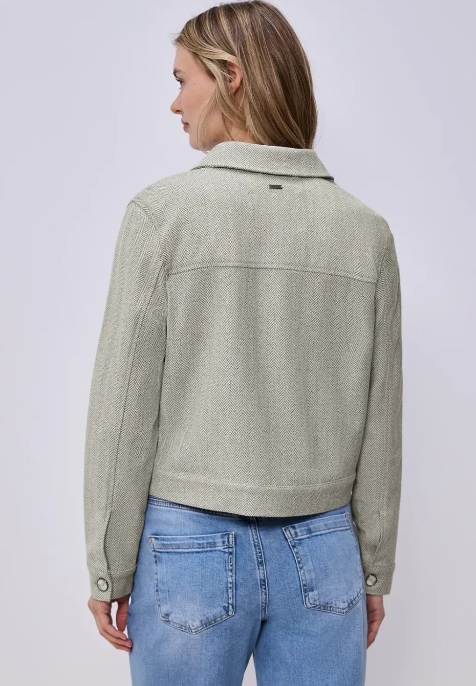 Jacke mit Fischgrätmuster und Zipper