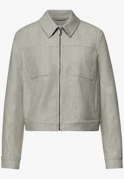 Jacke mit Fischgrätmuster und Zipper