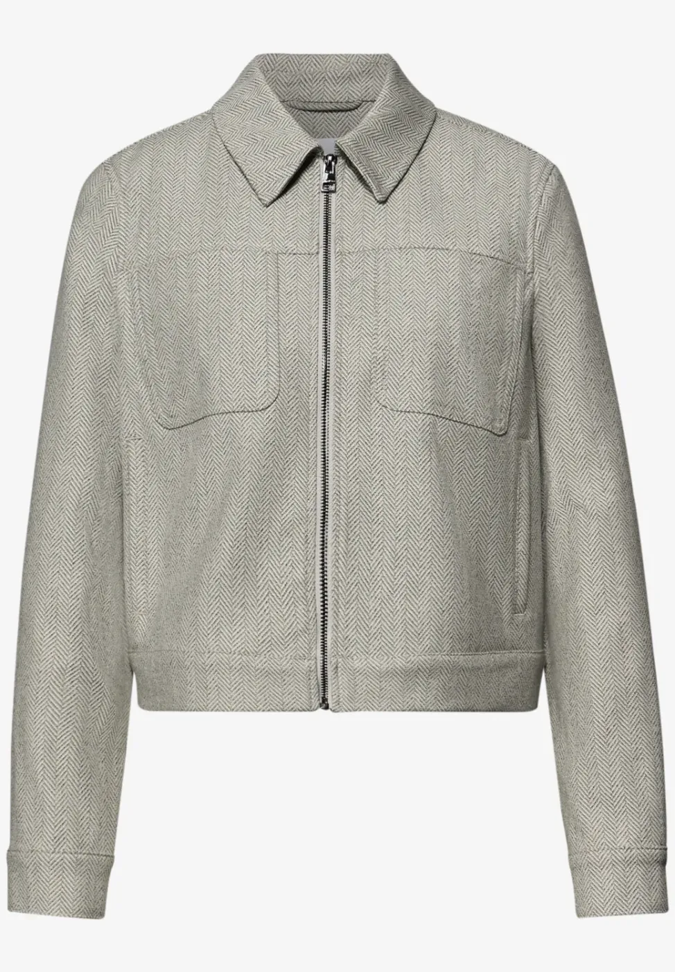 Jacke mit Fischgrätmuster und Zipper
