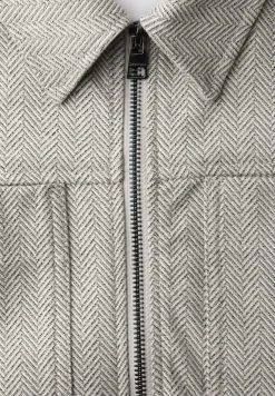 Jacke mit Fischgrätmuster und Zipper