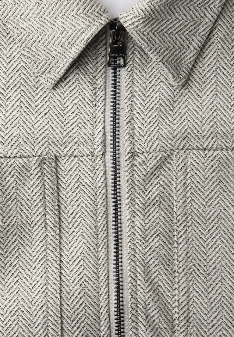 Jacke mit Fischgrätmuster und Zipper