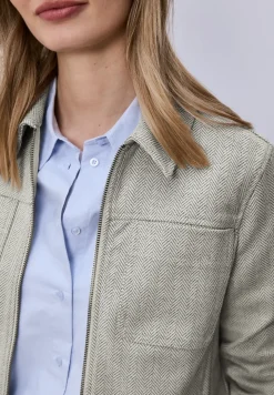 Jacke mit Fischgrätmuster und Zipper