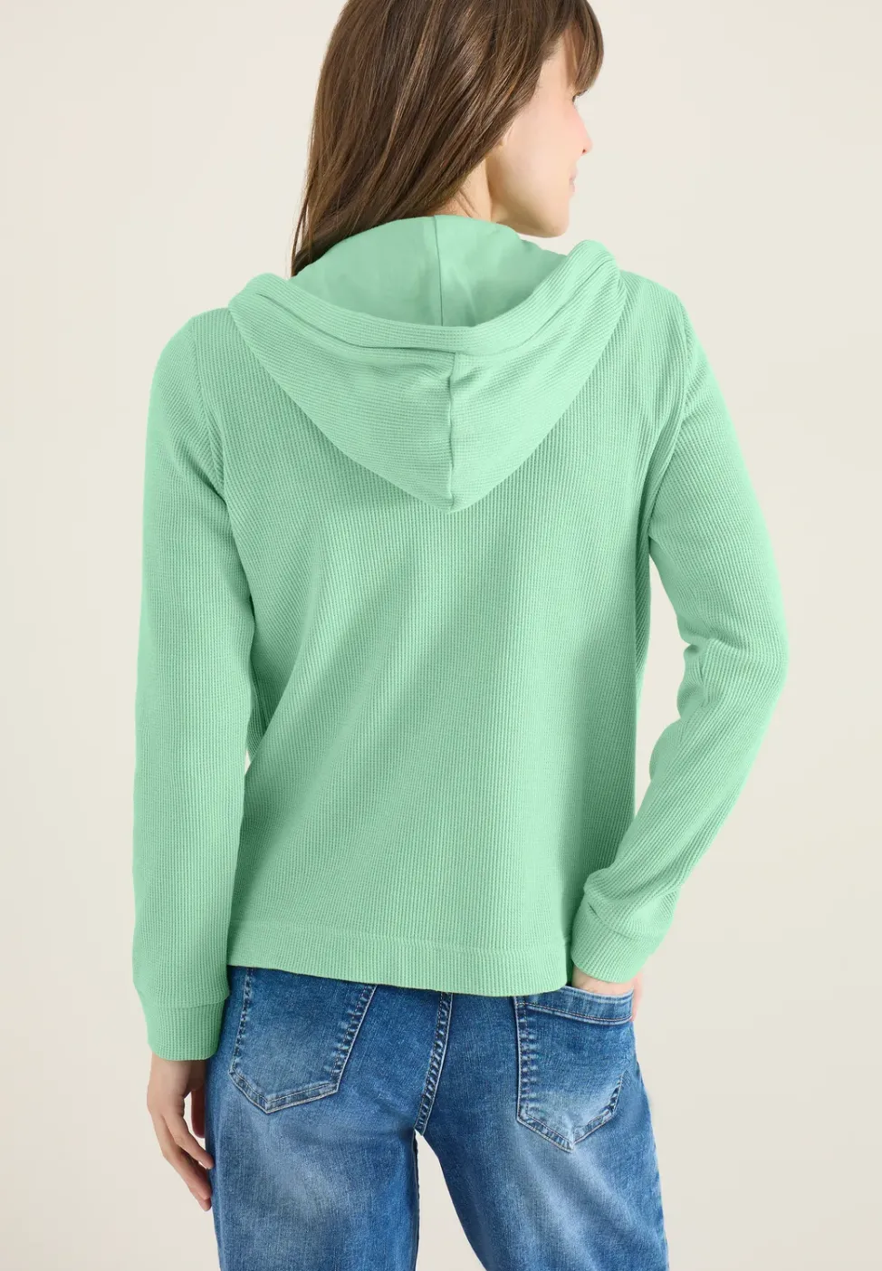 Jacke mit Kapuze und Streifenmuster