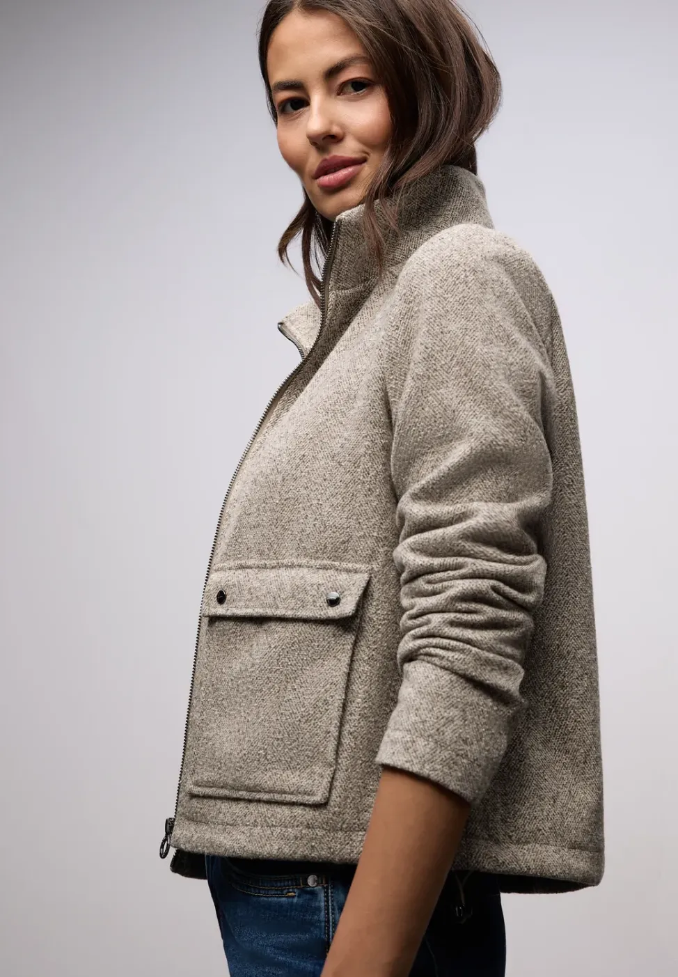 Jacke mit Stehkragen