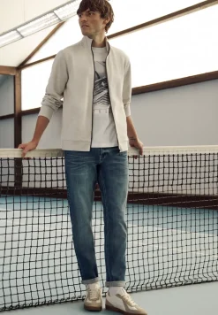 Jacke mit Stehkragen im Melange-Look