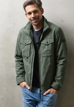 Jacke mit Stehkragen im Washed-Look