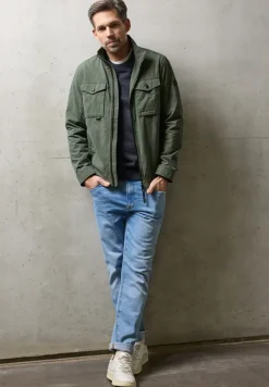 Jacke mit Stehkragen im Washed-Look