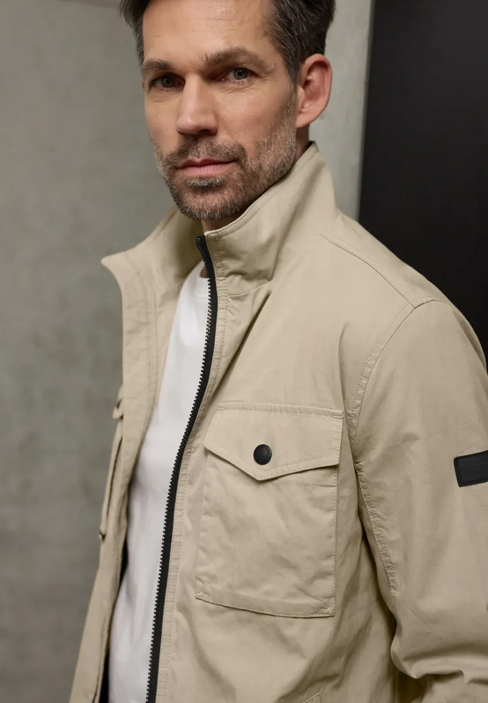 Jacke mit Stehkragen im Washed-Look