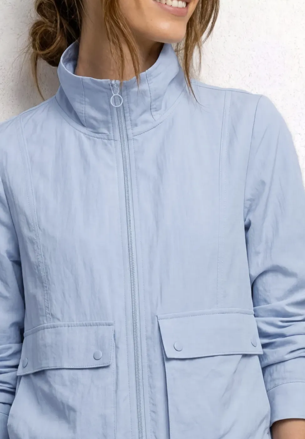 Jacke mit Stehkragen und Zipper