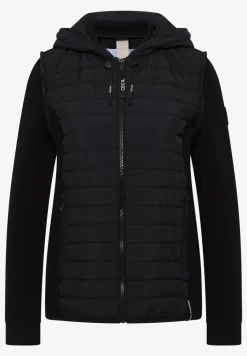 Jacke mit Strukturmix und Kapuze