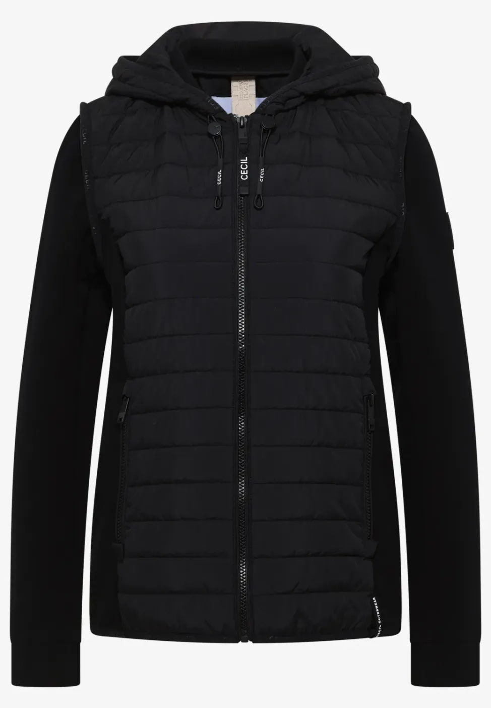 Jacke mit Strukturmix und Kapuze