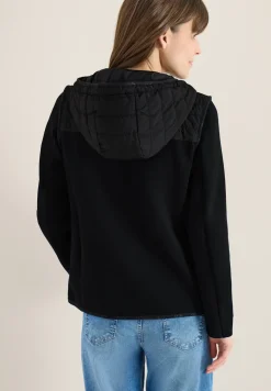 Jacke mit Strukturmix und Kapuze