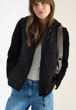 Jacke mit Strukturmix und Kapuze