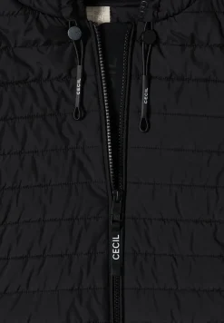 Jacke mit Strukturmix und Kapuze
