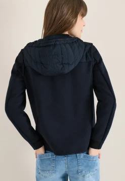 Jacke mit Strukturmix und Kapuze