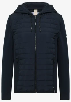 Jacke mit Strukturmix und Kapuze