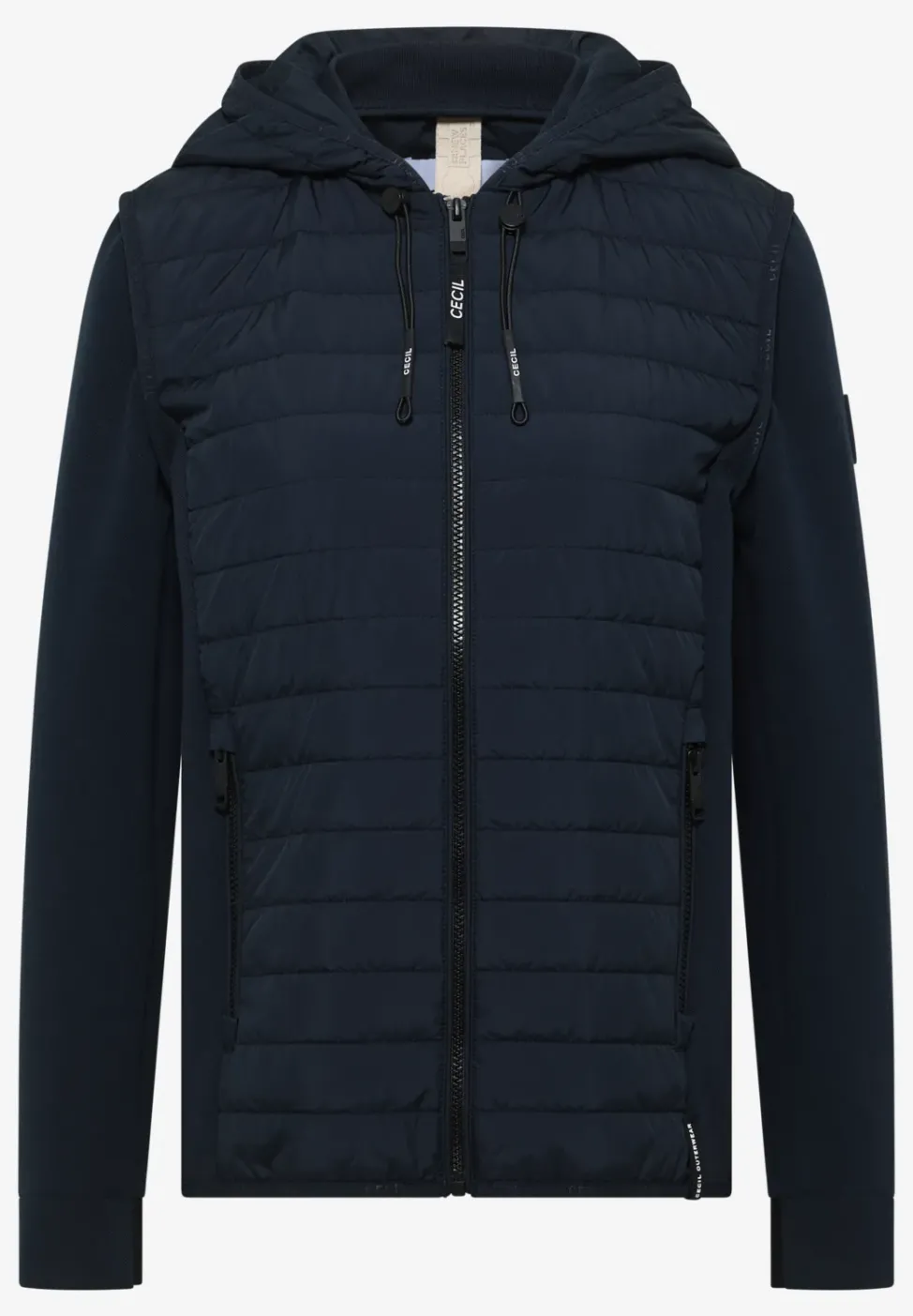 Jacke mit Strukturmix und Kapuze