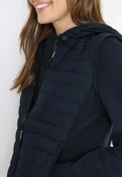 Jacke mit Strukturmix und Kapuze