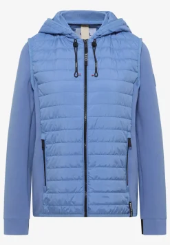 Jacke mit Strukturmix und Kapuze