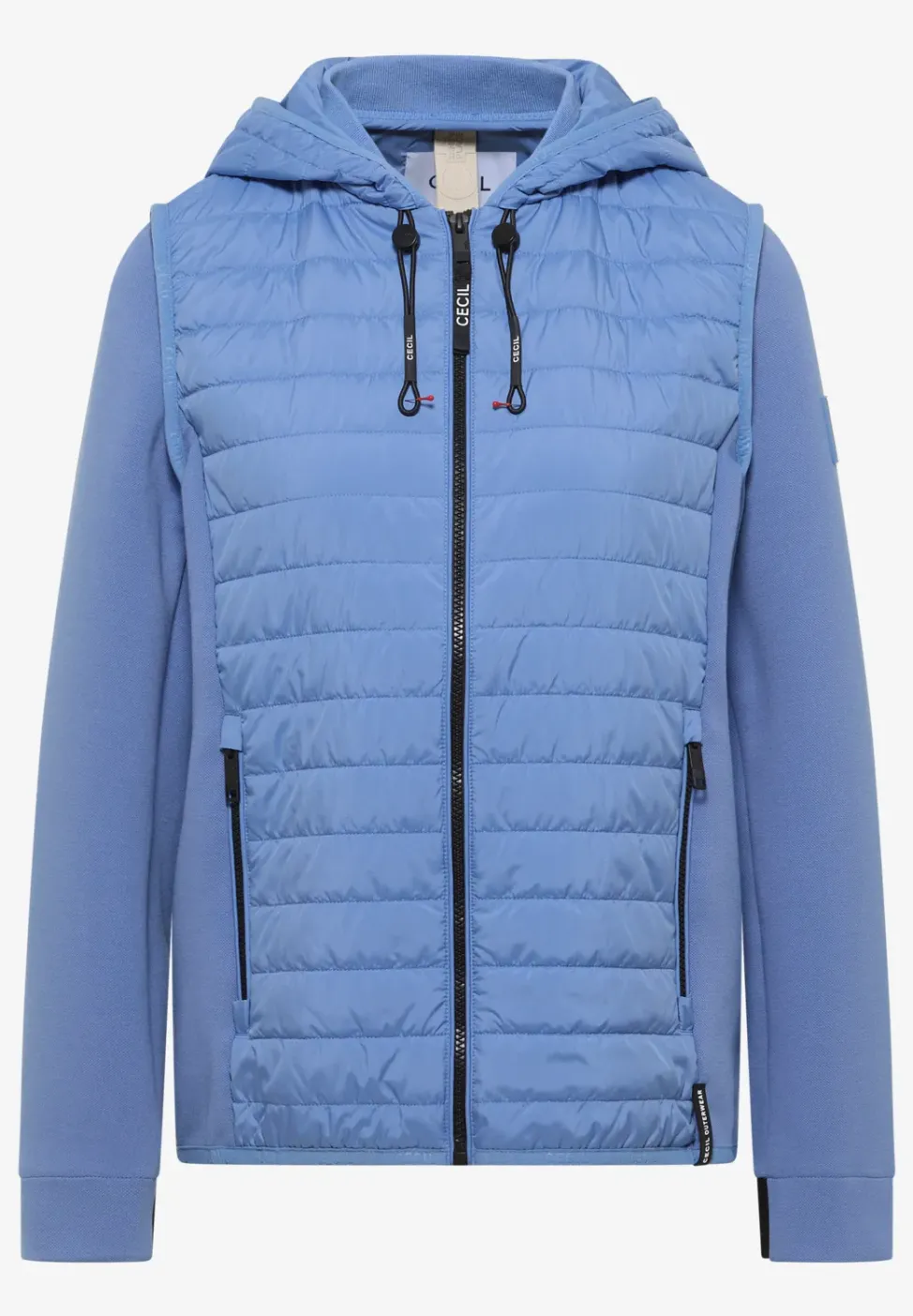 Jacke mit Strukturmix und Kapuze