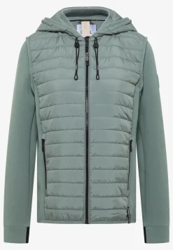 Jacke mit Strukturmix und Kapuze
