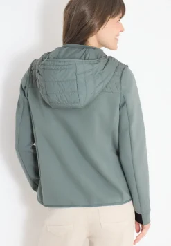 Jacke mit Strukturmix und Kapuze