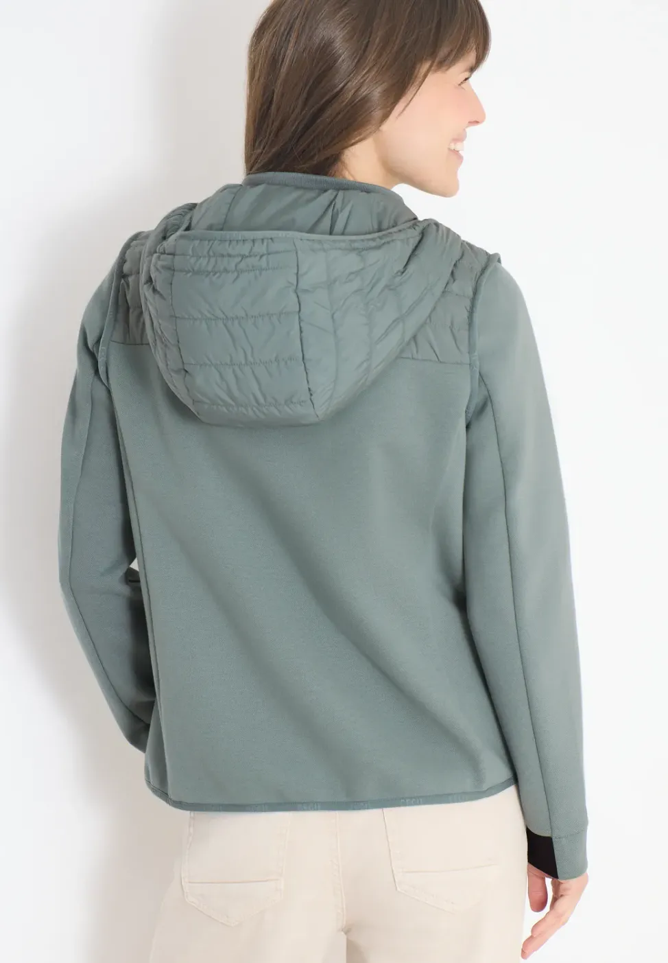 Jacke mit Strukturmix und Kapuze