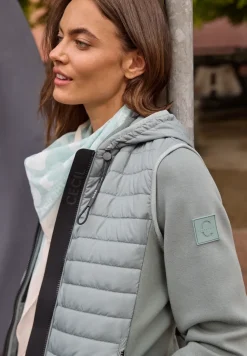Jacke mit Strukturmix und Kapuze