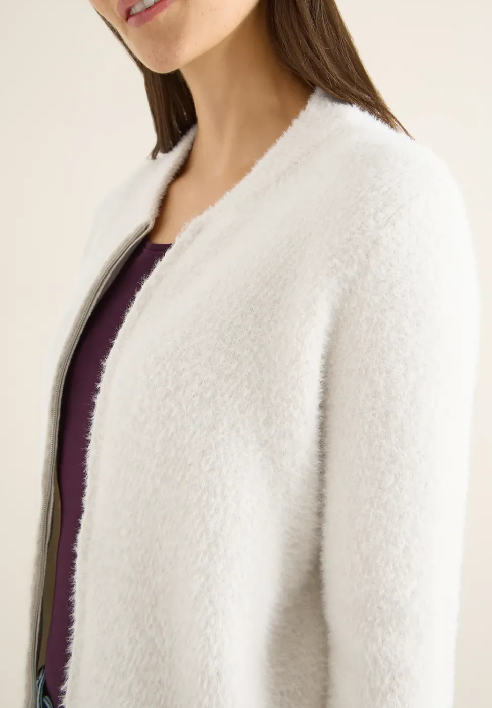 Jacquard Cardigan mit Zipper