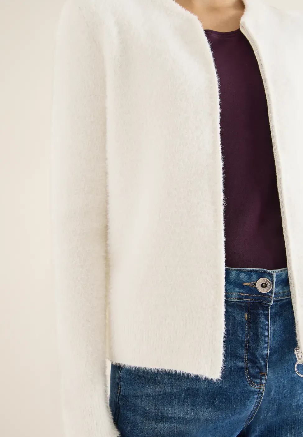 Jacquard Cardigan mit Zipper